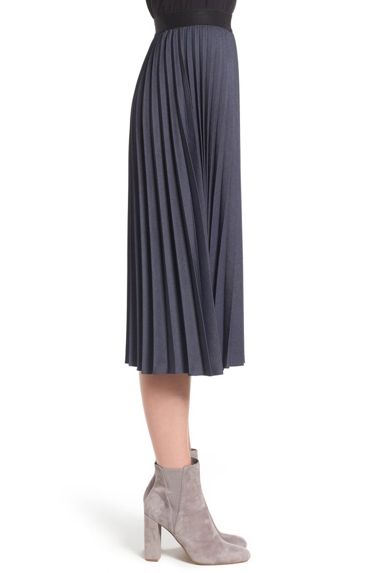 PLEATED MIDI SKIRT, Alternate, color, NAVY INDIGO