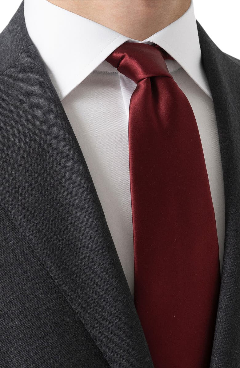 Eton Dark Red Silk Tie, Alternate, color,