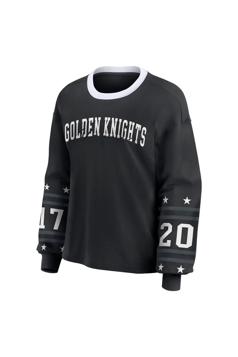 Women's WEAR by Erin Andrews Black Vegas Golden Knights Long-Sleeve Sport T-Shirt, Alternate, color, Black