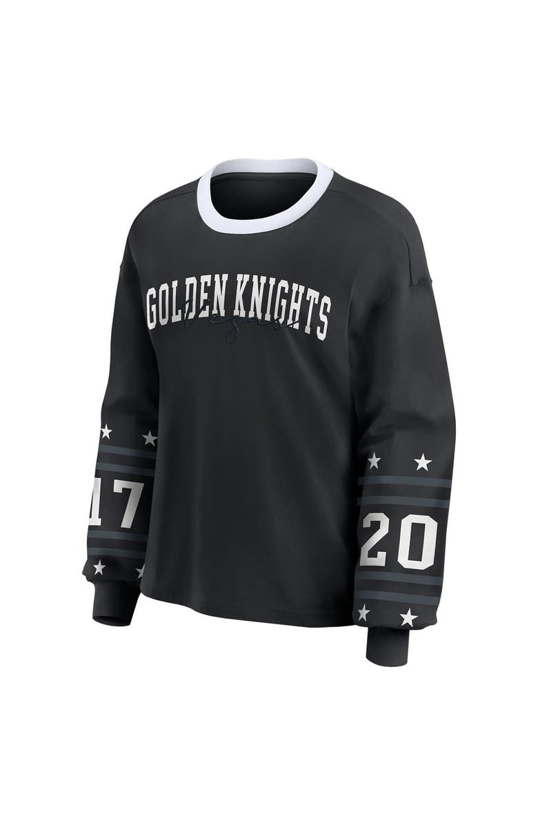 WEAR by Erin Andrews Women
s WEAR by Erin Andrews Black Vegas Golden Knights Long-Sleeve Sport T-Shirt, Alternate, color, Black