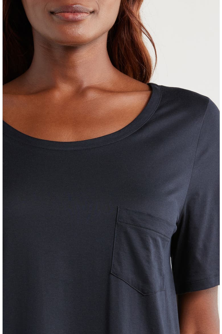 Cotton Nightshirt, Alternate, color, BLACK