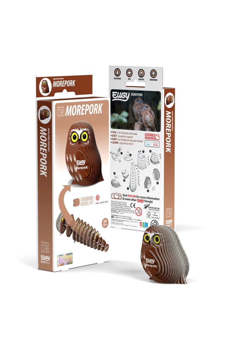 Eugy Puzzles Morepork 3D Puzzle, Main, color, NO COLOR