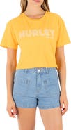 Hurley Rollers Boxy Crop Cotton Graphic T-Shirt