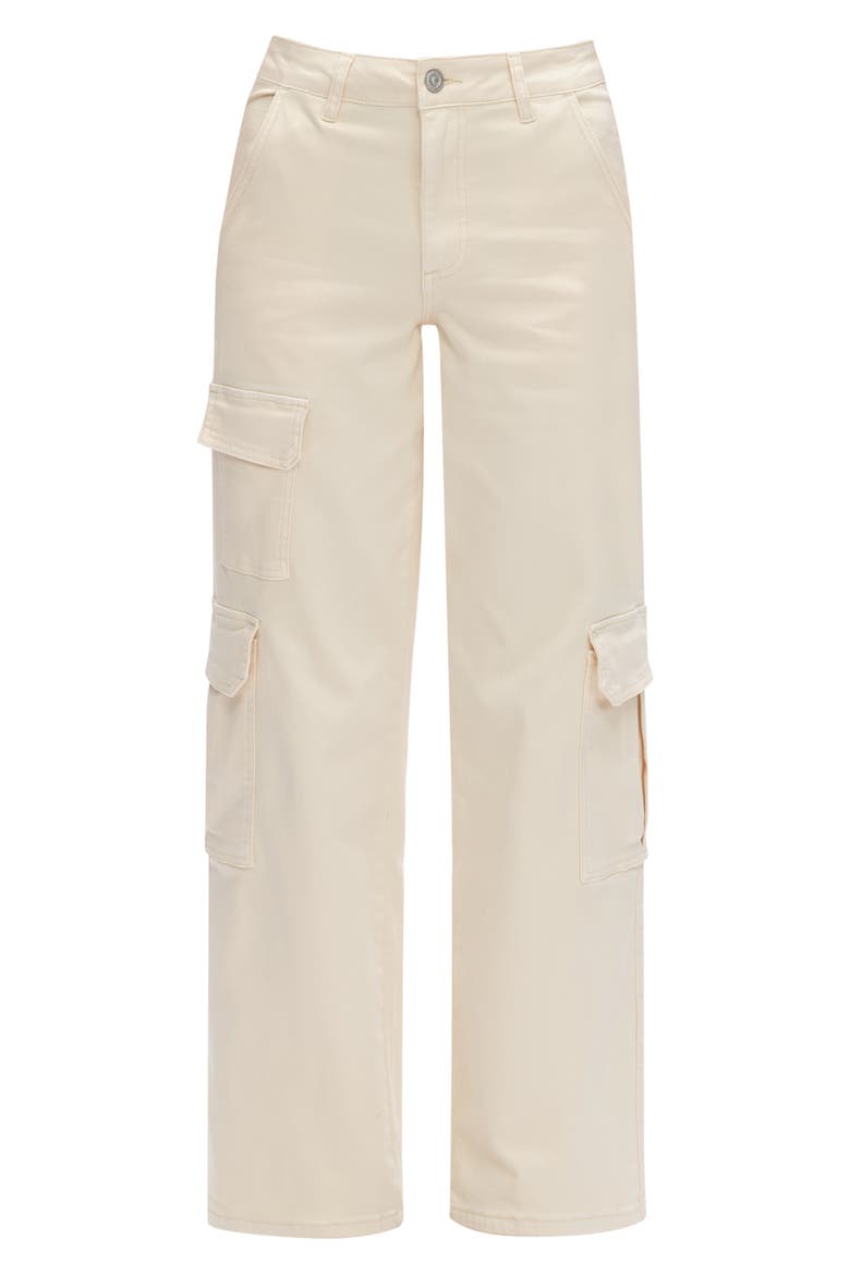 High Waist Cargo Wide Leg Jeans, Alternate, color, BEIGE
