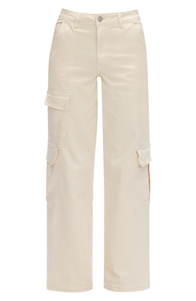 Bayeas High Waist Cargo Wide Leg Jeans, Alternate, color, Beige