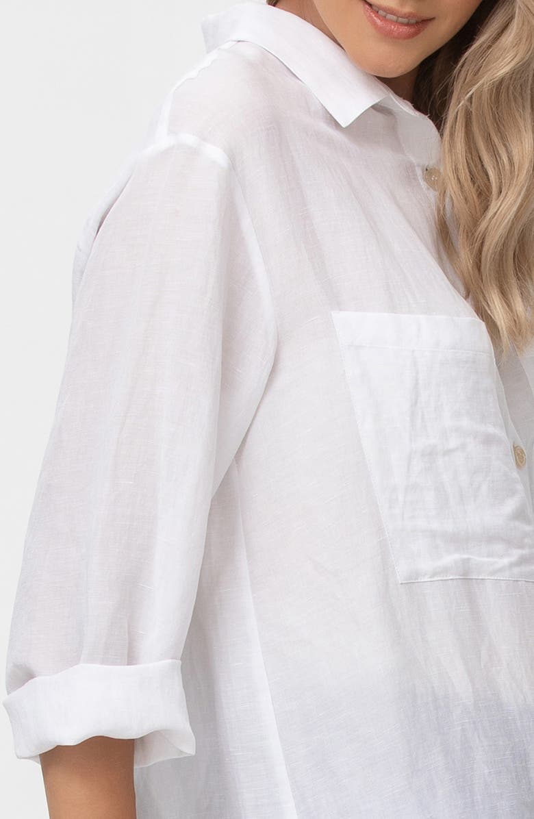 PIETRO BRUNELLI MATERNITY Button Down Maternity Shirt, Alternate, color, White