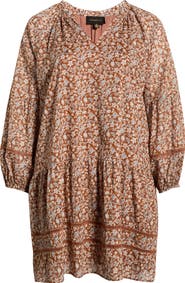 SUGARLIPS Ramsey Ditsy Floral Print Long Sleeve Minidress