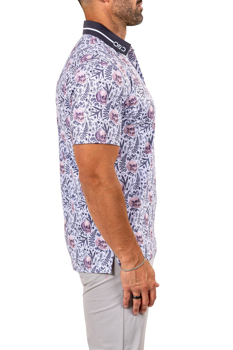 Martyr0011 Print Golf Polo, Alternate, color, WHITE