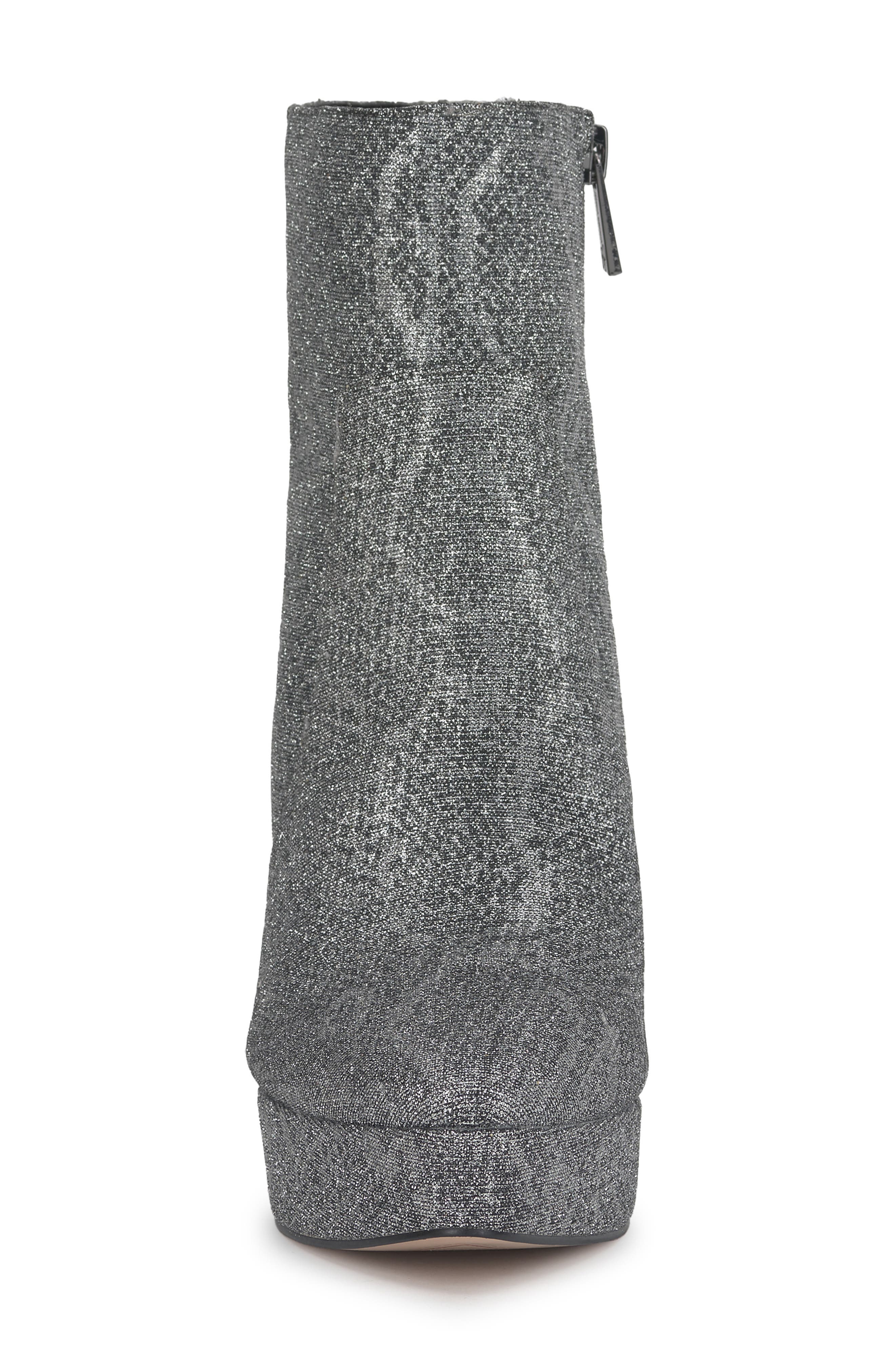 Nerix Croc Embossed Platform Bootie, Alternate, color, PEWTER