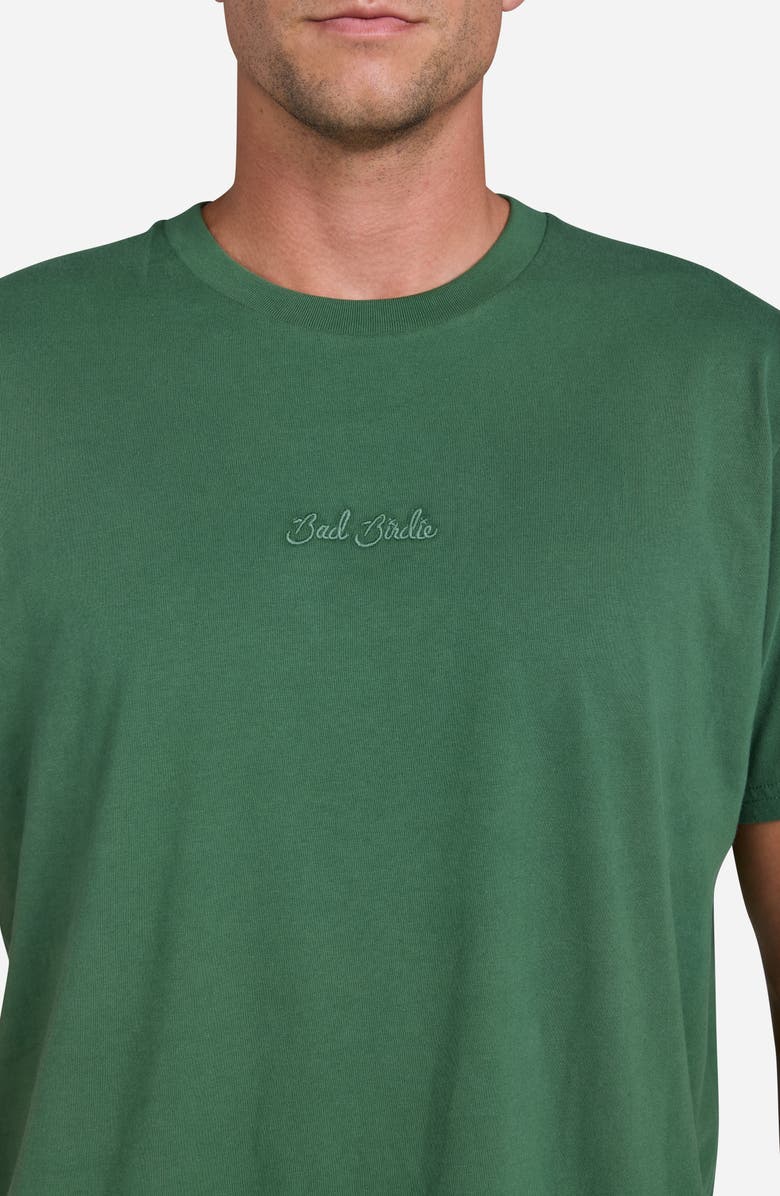Bad Birdie Script Embroidered Logo T-Shirt, Alternate, color, Forest Green