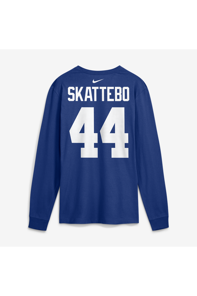 Men's Nike Cam Skattebo Royal New York Giants Name & Number Long Sleeve T-Shirt, Alternate, color, Royal