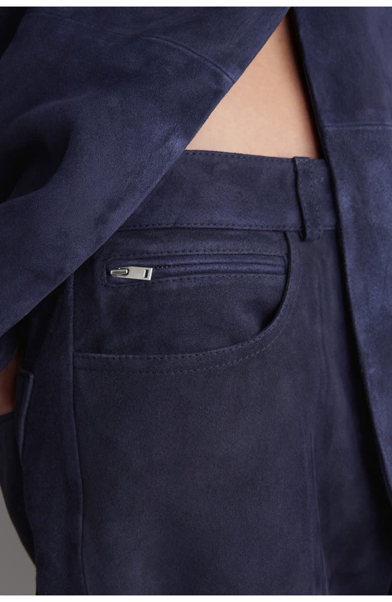 COS Suede Straight-leg Trousers, Alternate, color, Steel Blue