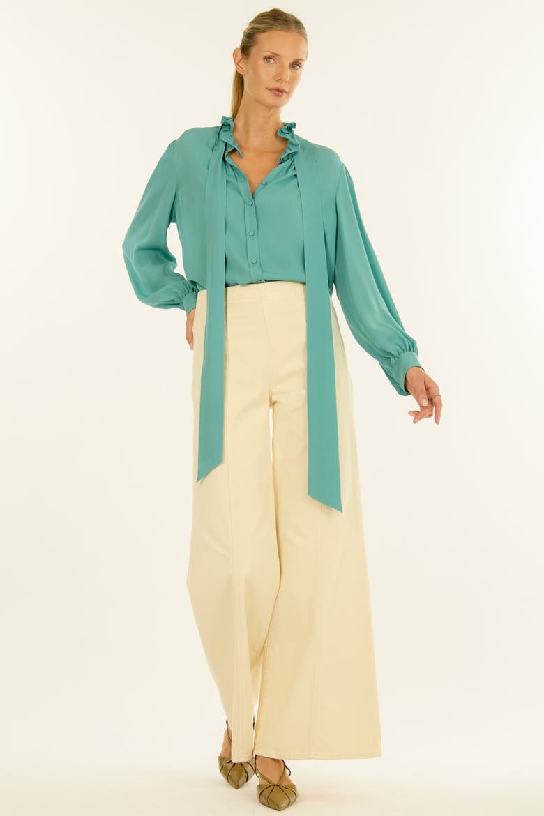 Maribelle Blouse, Alternate, color, Cyan Green