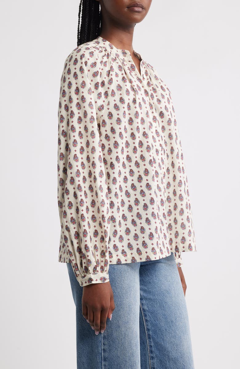 DÔEN Julienne Paisley Print Organic Cotton Button-Up Shirt, Alternate, color, Provencale Paisley