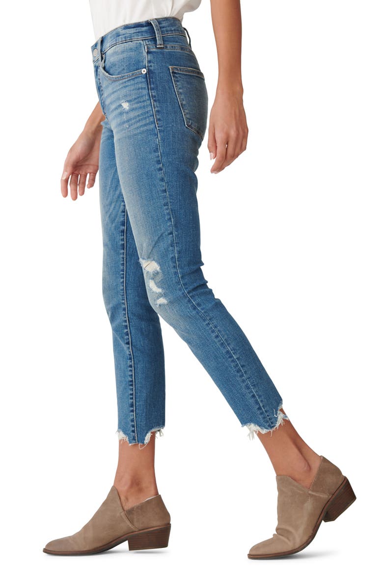 Ava Distressed Chewed Hem Crop Skinny Jeans, Alternate, color, VIA ALCALDE DX