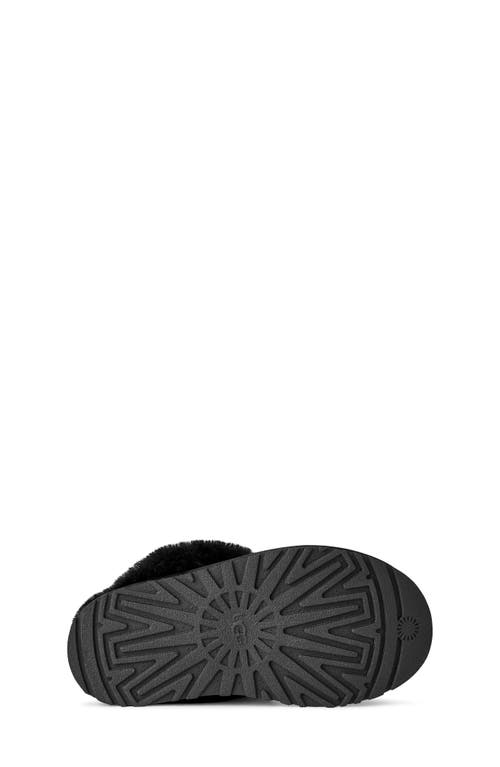 Ugg(r) Kids' Disquette Genuine Shearling Trim Slipper In Black