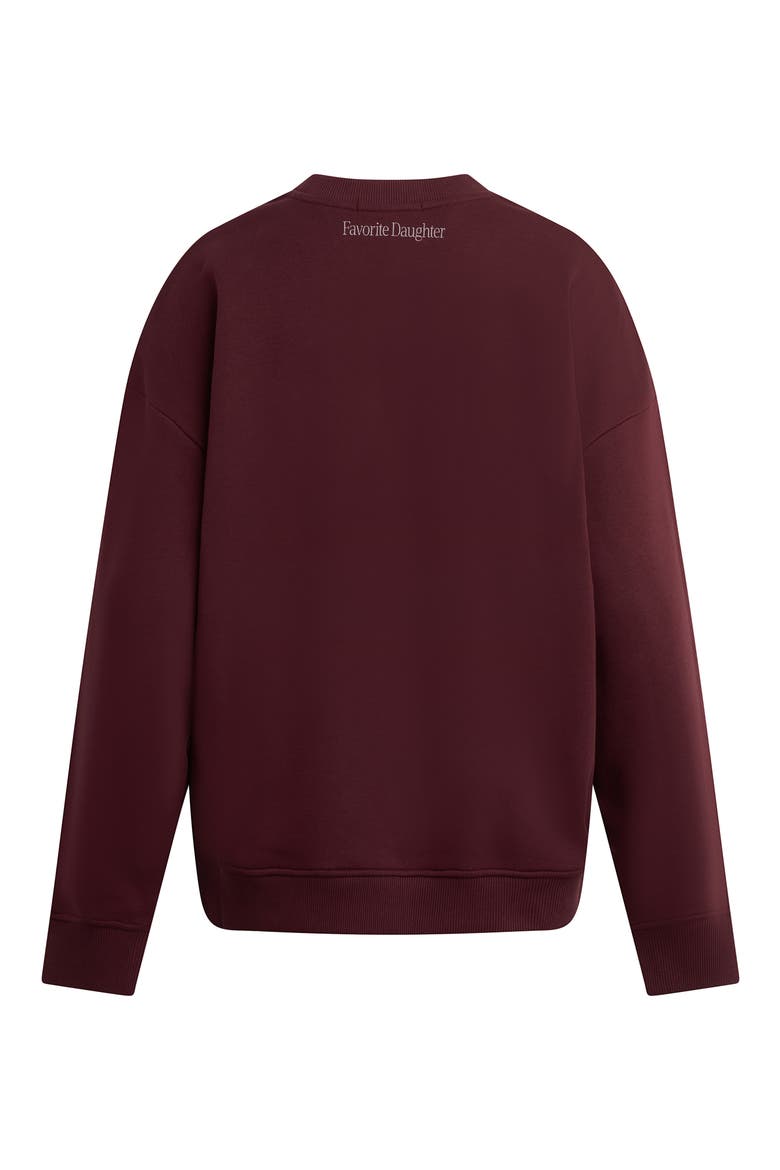 Sports Mom Cotton Blend Graphic Sweatshirt, Alternate, color, BURGUNDY/ GARDENIA