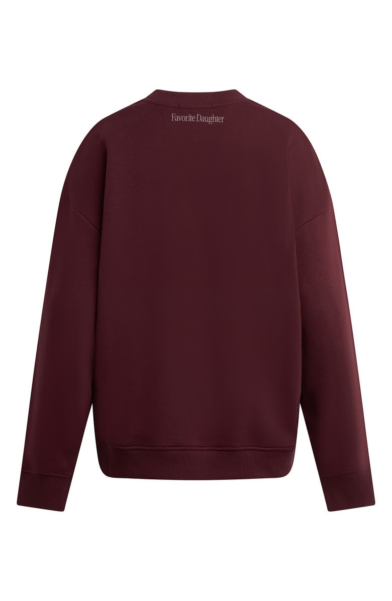 Favorite Daughter Sports Mom Cotton Blend Graphic Sweatshirt, Alternate, color, Burgundy/ Gardenia