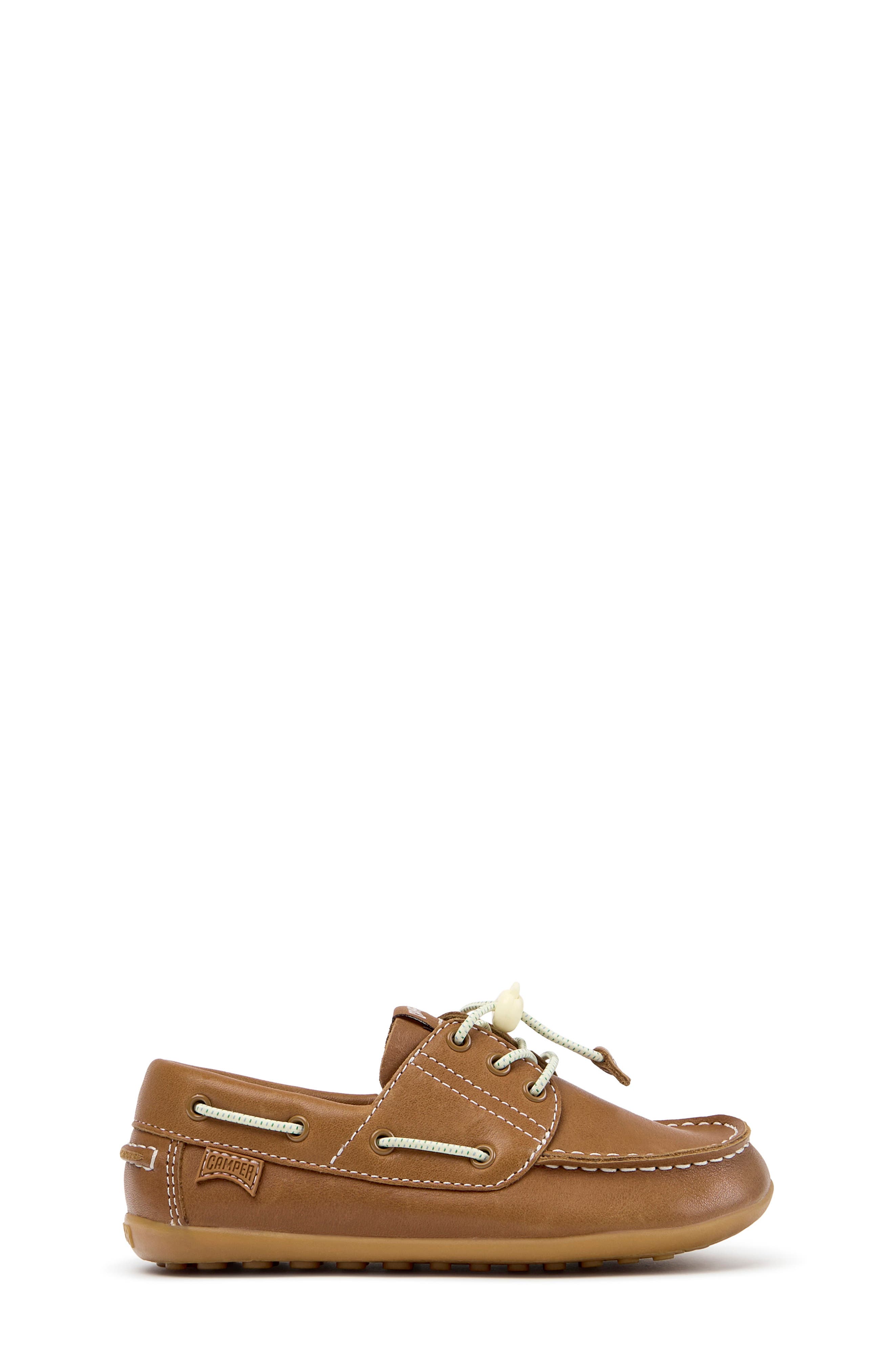 Kids' Peu Cami Leather Boat Shoe, Alternate, color, MEDIUM BROWN