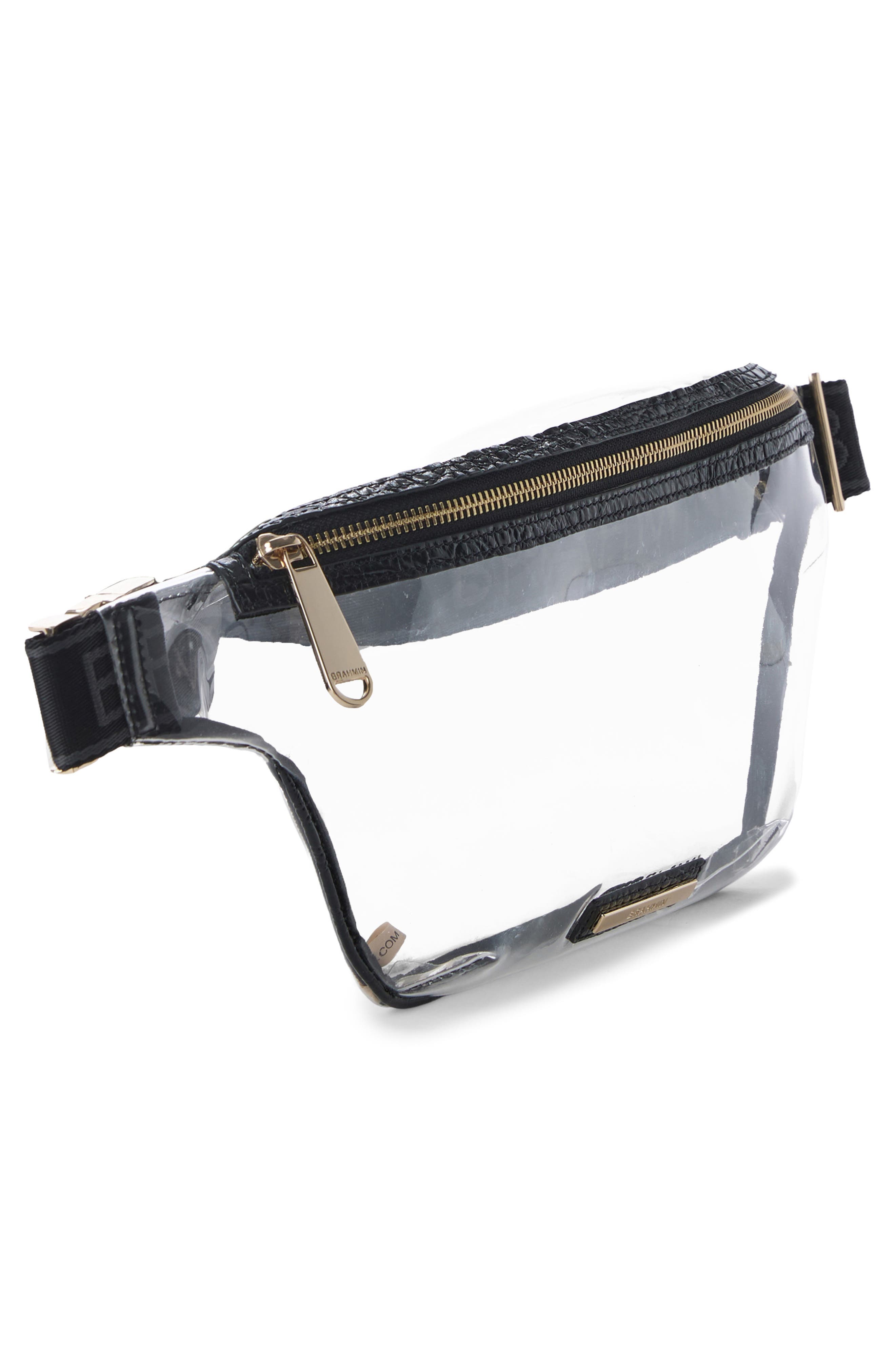 Harker Clear Leather Trim Belt Bag, Alternate, color, BLACK