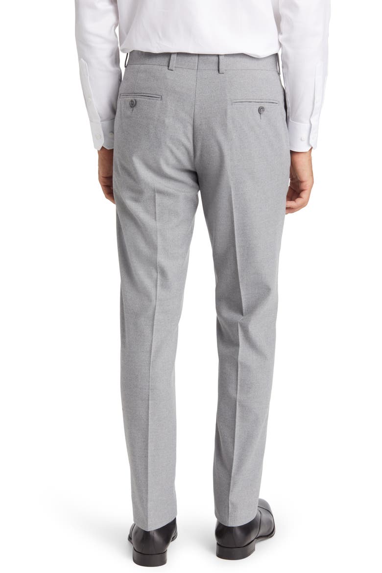 Flannel Trim Fit Trousers, Alternate, color, GREY HEATHER