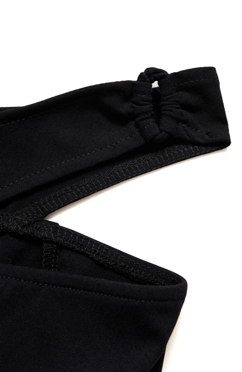 MANGO Cutout Waist Leggings, Alternate, color, Black