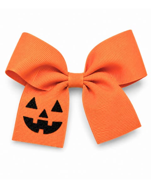 Jack-O-Lantern Halloween Hair Bow