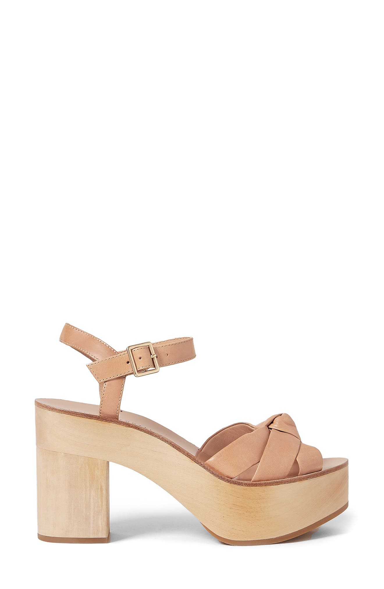 Loeffler Randall Elsa Leather Platform Clog Sandal, Alternate, color, Honey