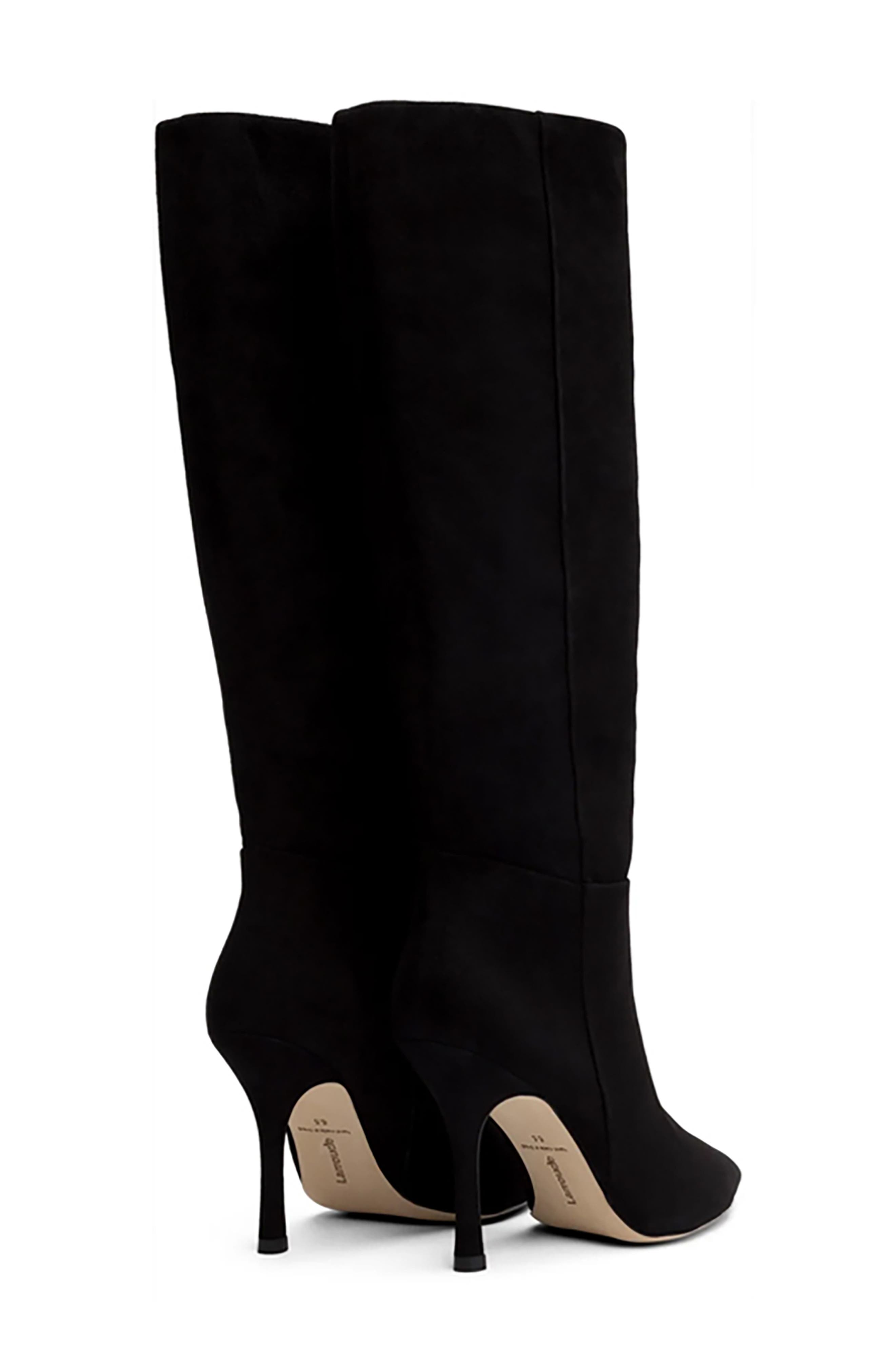 Kate Pointed Toe Knee High Boot, Alternate, color, BLACK