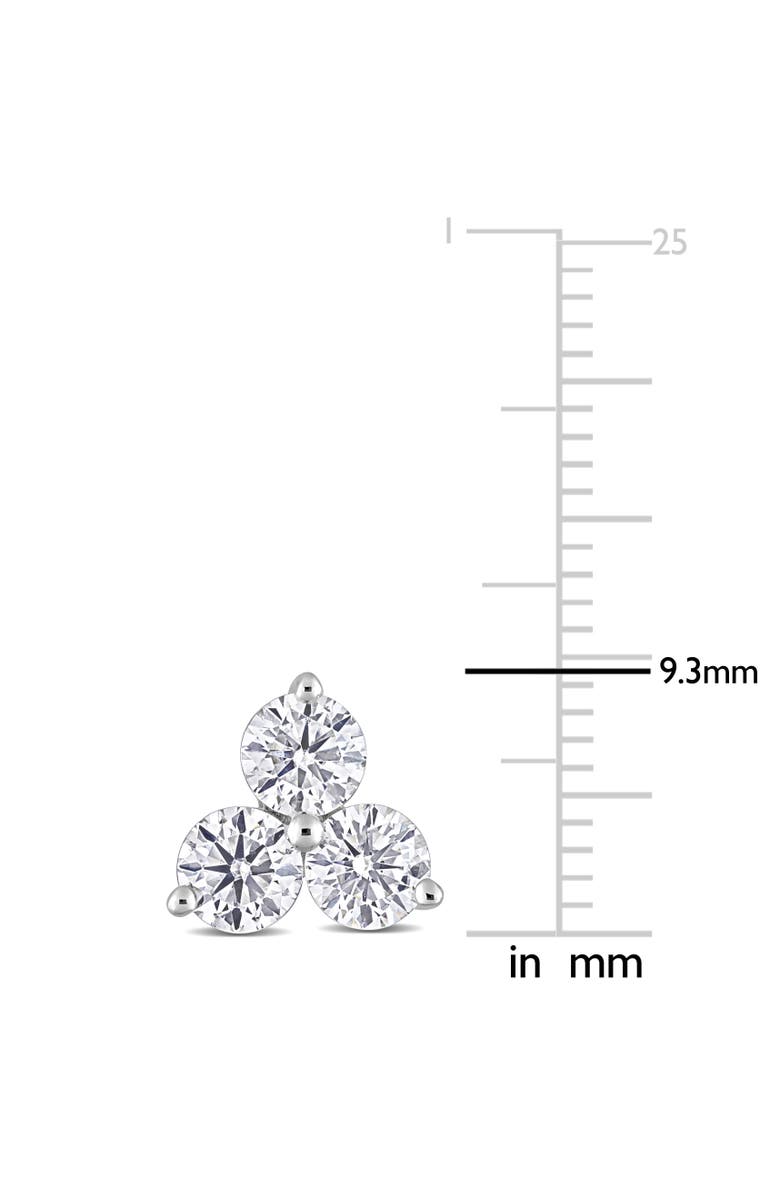 Julianna B. Moissanite 3-Stone Stud Earrings, Alternate, color, Sterling Silver