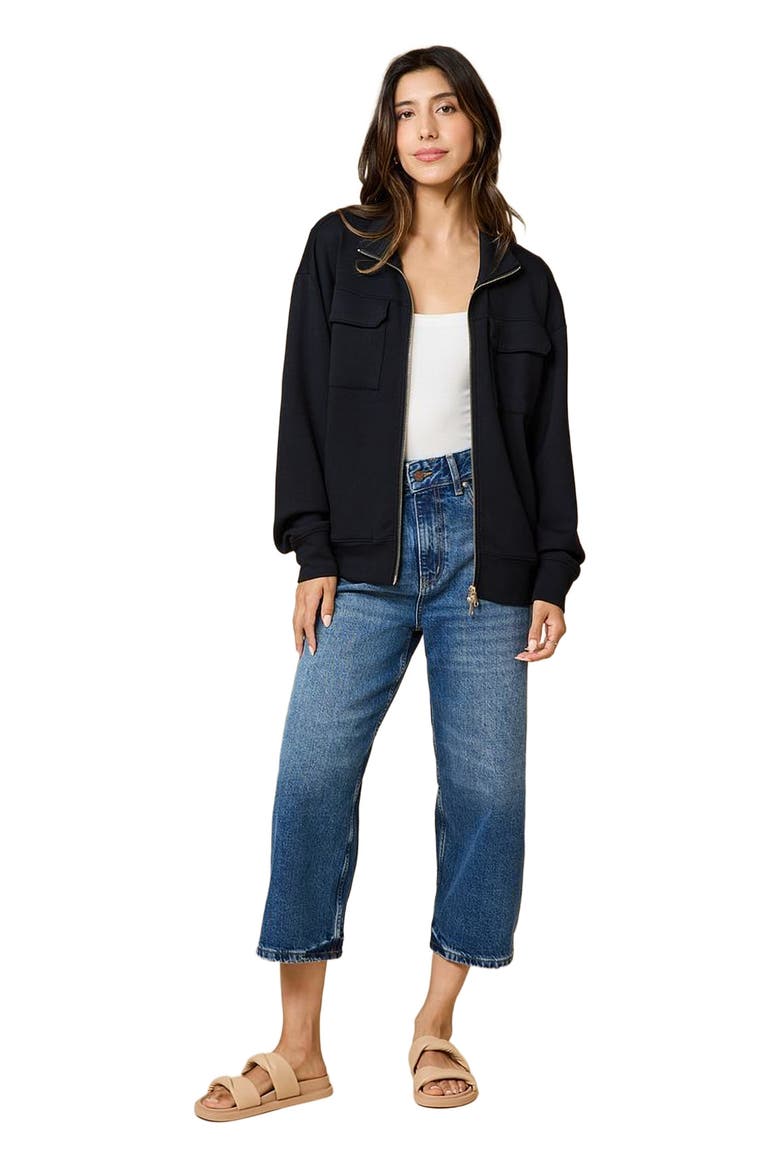 DreamTech Double Zip Bomber Jacket, Main, color, Black
