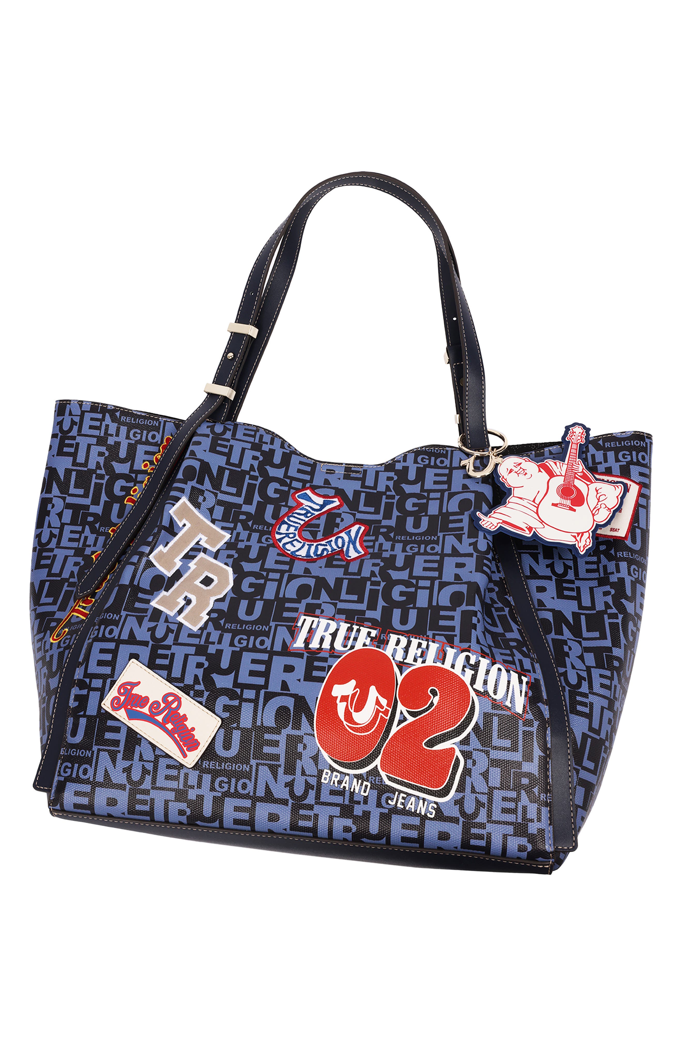 Multi Patch Graphic Tote, Alternate, color, NAVY