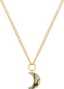 Freya Rose Necklace with Paua Moon
