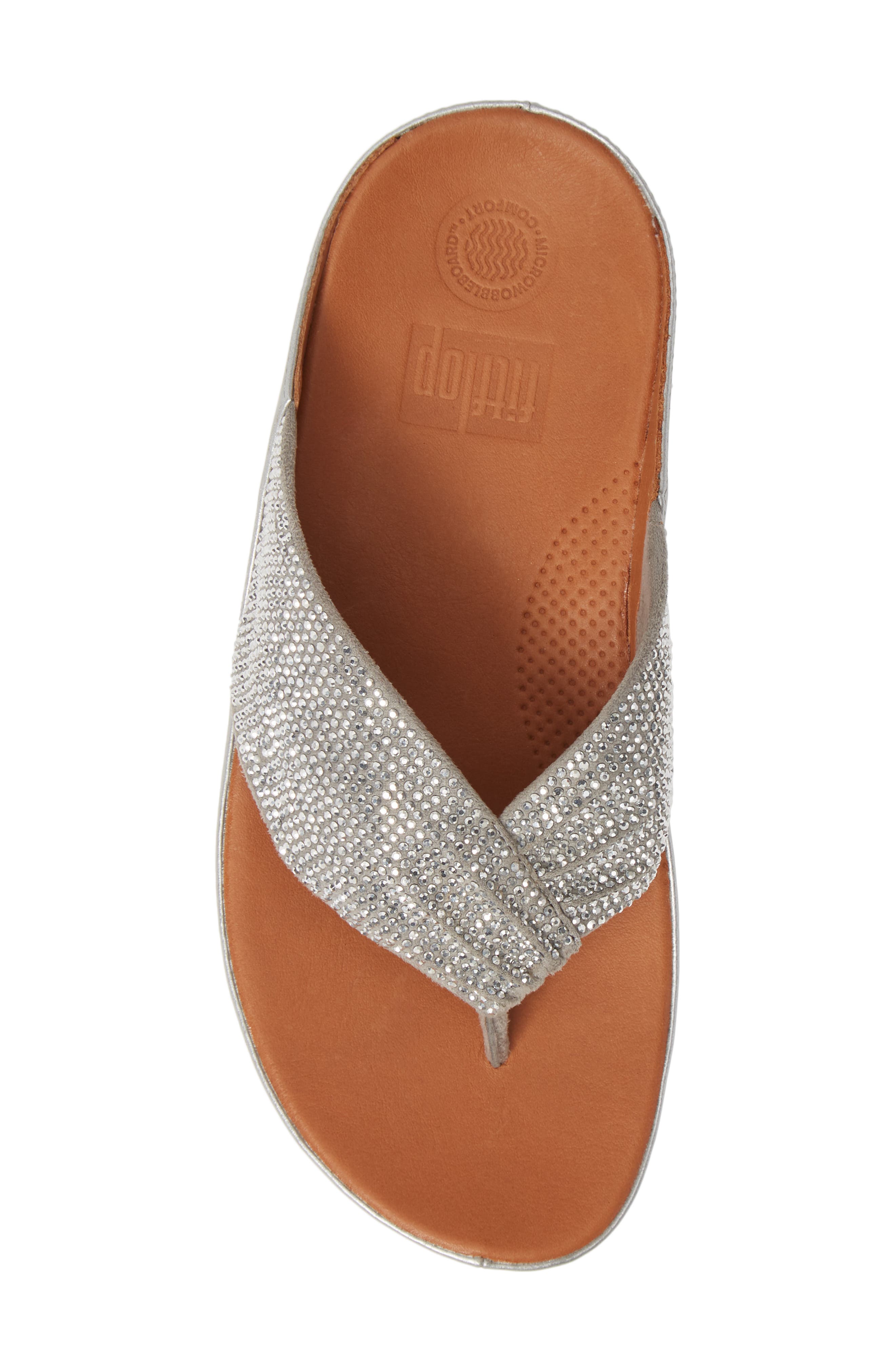 FitFlop Twiss Crystal Flip Flop, Alternate, color, Silver