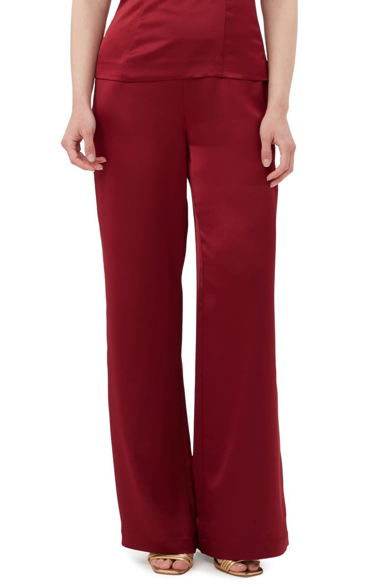 Trina Turk Enryo Wide Leg Pants, Main, color, Ruqa Red