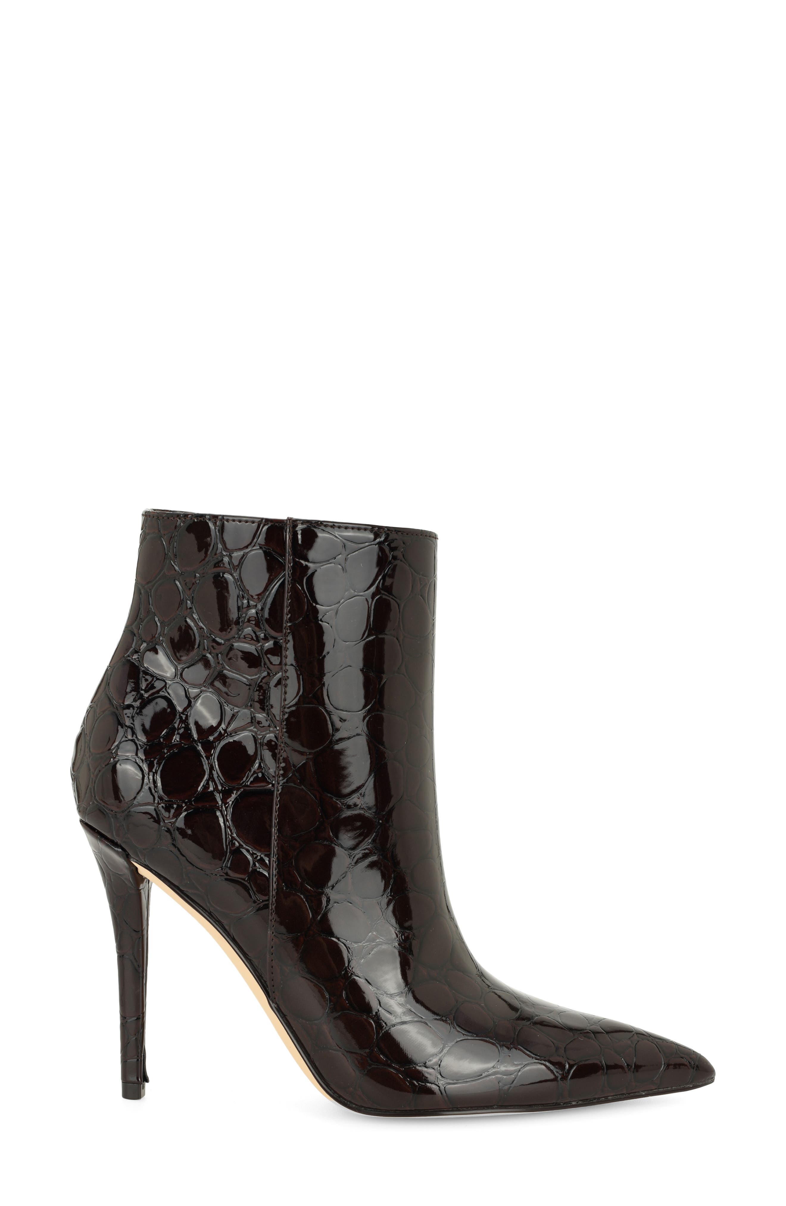Carson Leather Bootie, Alternate, color, DARK BROWN EMBOSSED