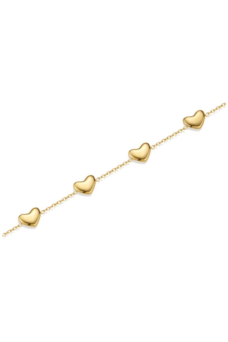 Bubble Heart Charm Bracelet, Alternate, color, GOLD