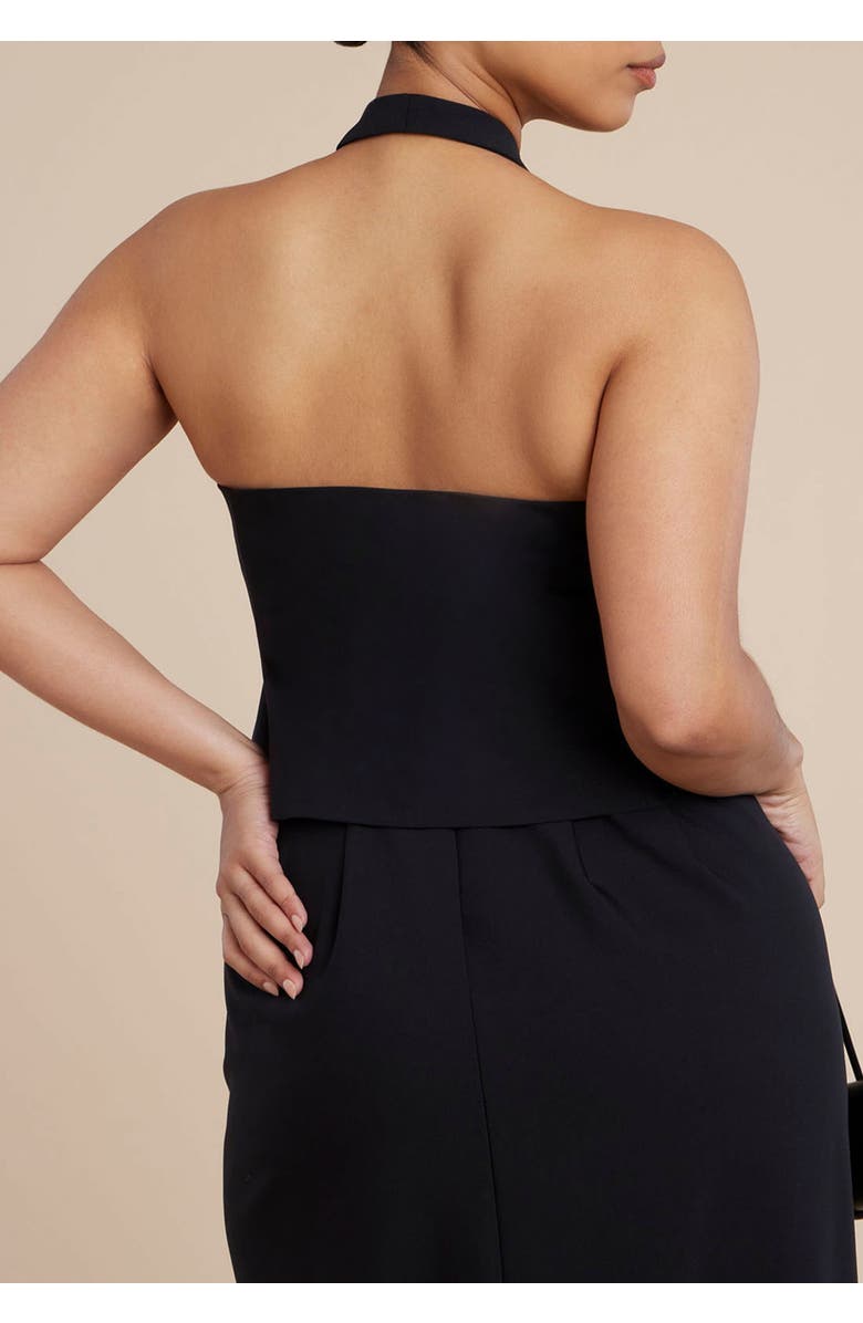 ELOQUII Halter Vest, Alternate, color, Black Onyx