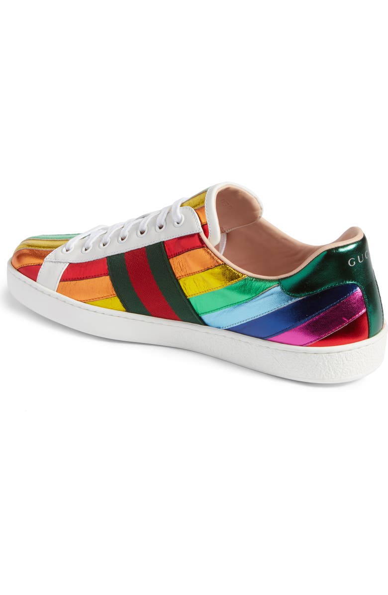Gucci New Ace Rainbow Sneaker, Alternate, color,