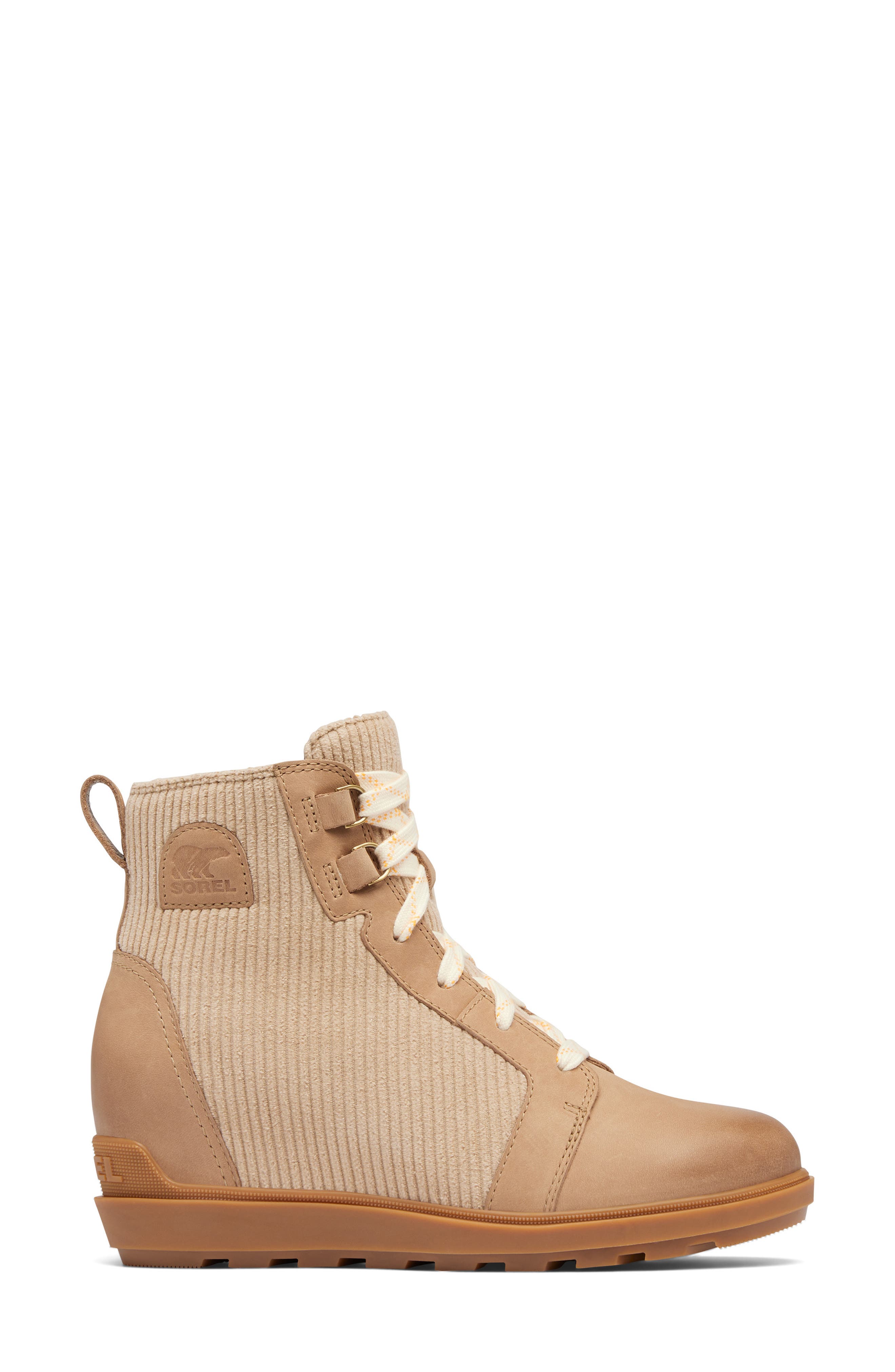 SOREL Evie II Wedge Bootie, Alternate, color, Dusty Tan/ Gum 2