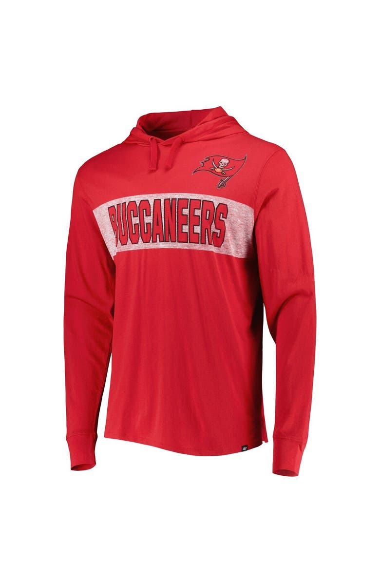 '47 Men's '47 Red Tampa Bay Buccaneers Field Franklin Hooded Long Sleeve T-Shirt, Alternate, color, Red