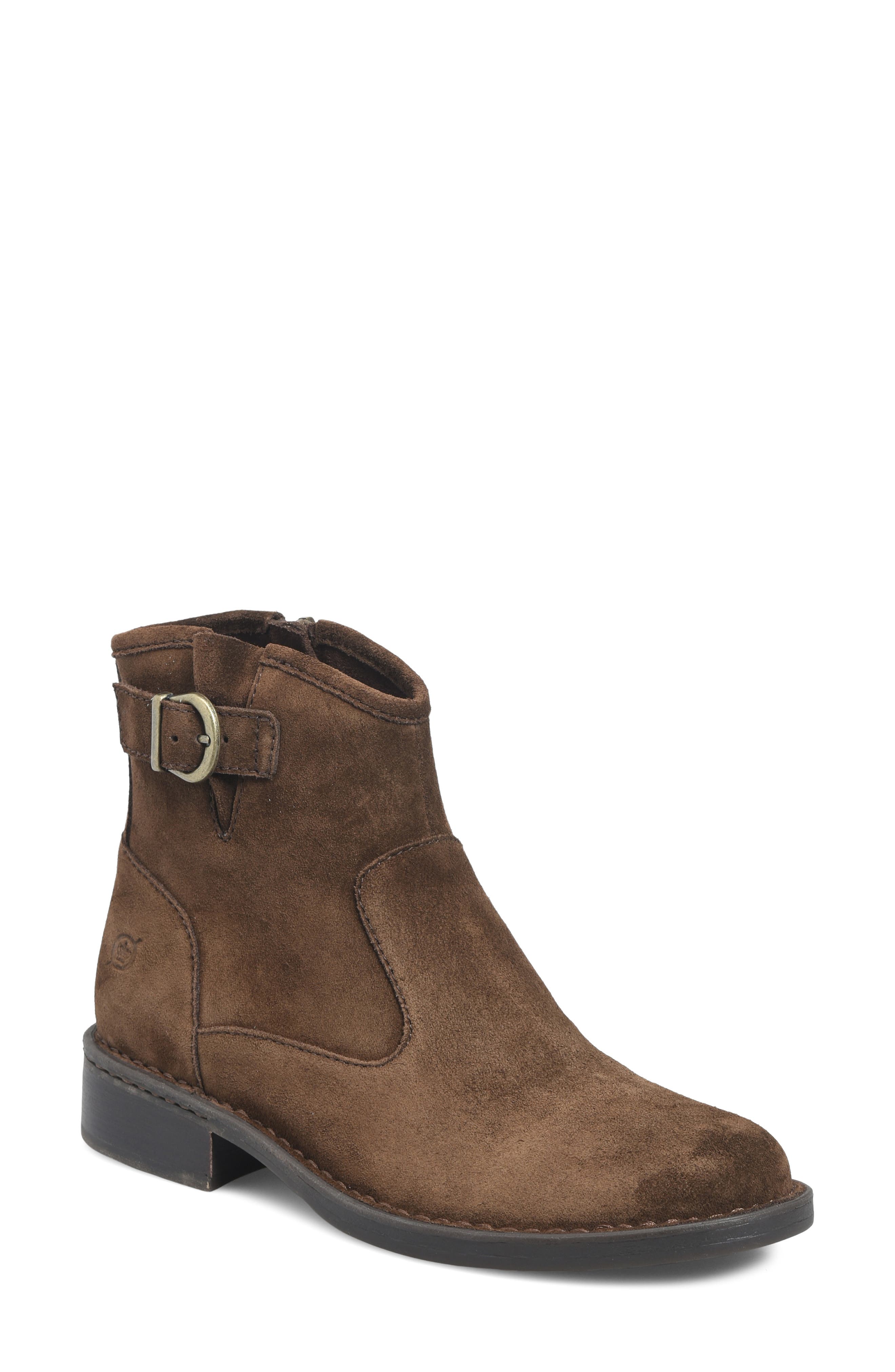 Charlie Leather Bootie, Main, color, CHOCOLATE SUEDE