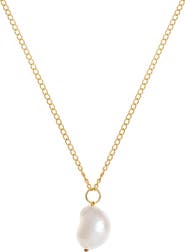 Freya Rose Moon Pearl Necklace Gold Plated