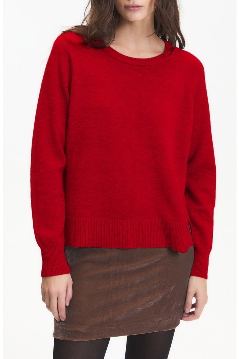 Begonia Crewneck Sweater, Main, color, RED