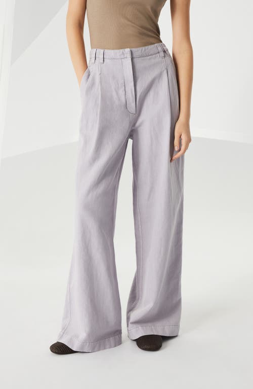 Brunello Cucinelli Wide Smart Trousers In Lilac