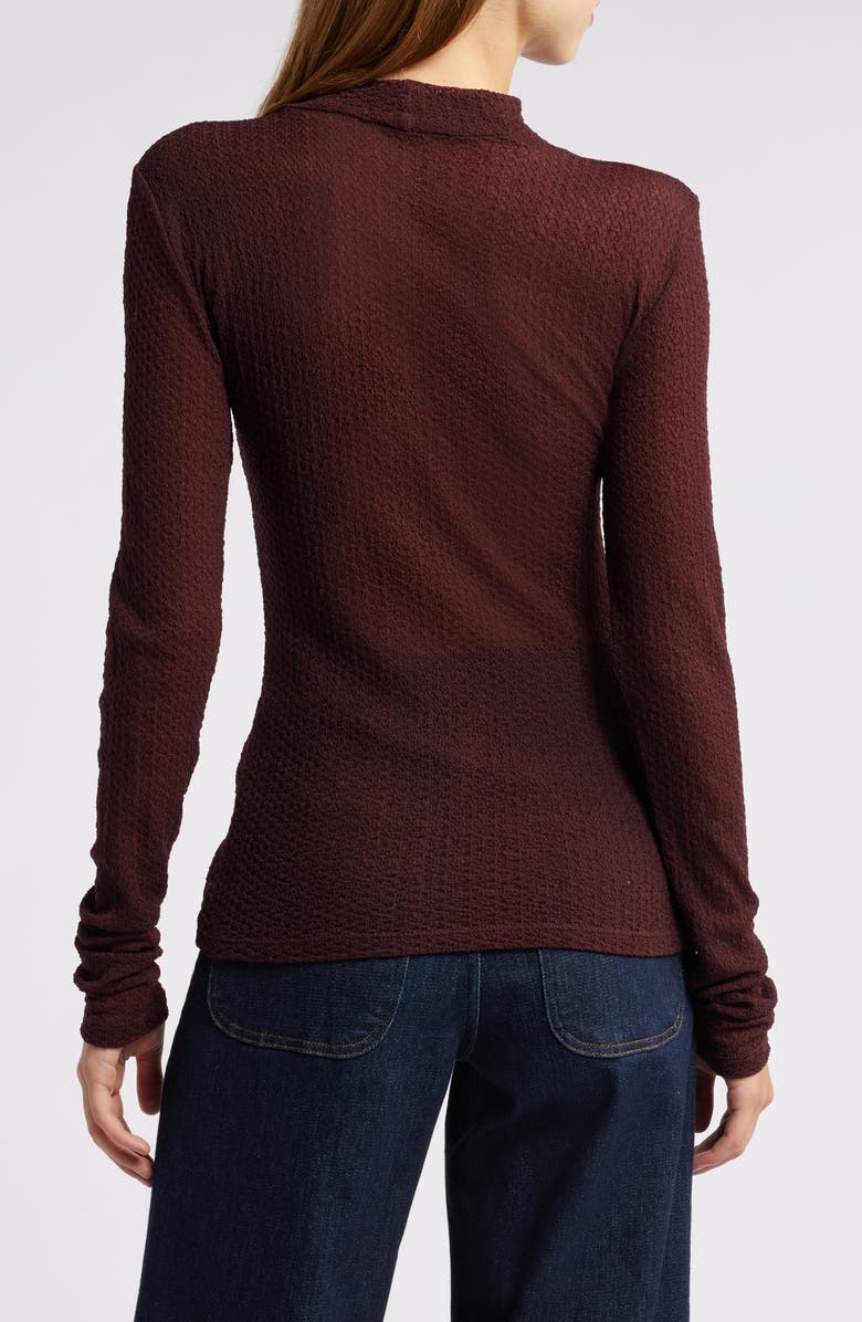 FRAME Lace Mesh Mock Neck Top, Alternate, color,