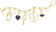 OLIVIA WELLES Imitation Pearl Mixed Charm Toggle Bracelet