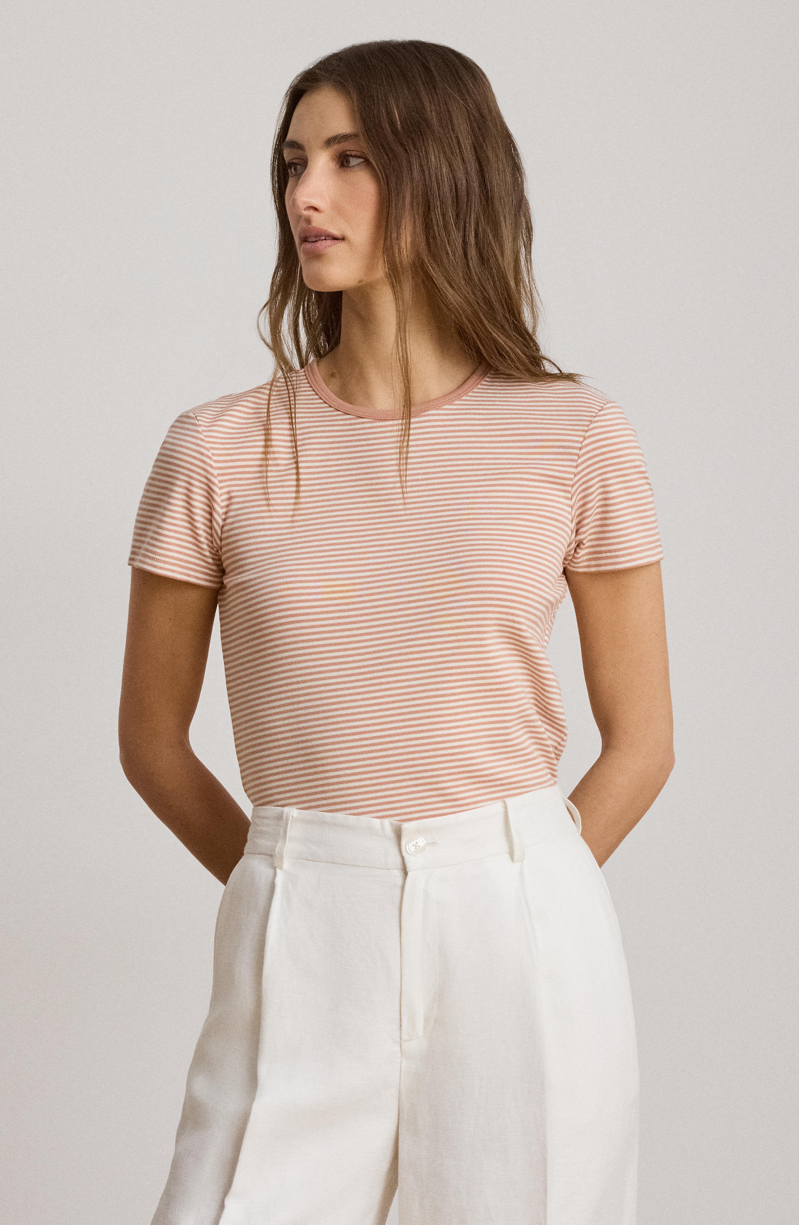 Refined Stripe Stretch Cotton Top - image 2
