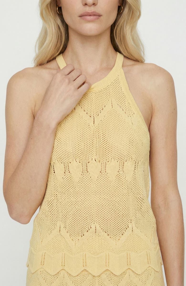 VERO MODA Seashell Sands Pointelle Knit Tank, Alternate, color, Golden Haze