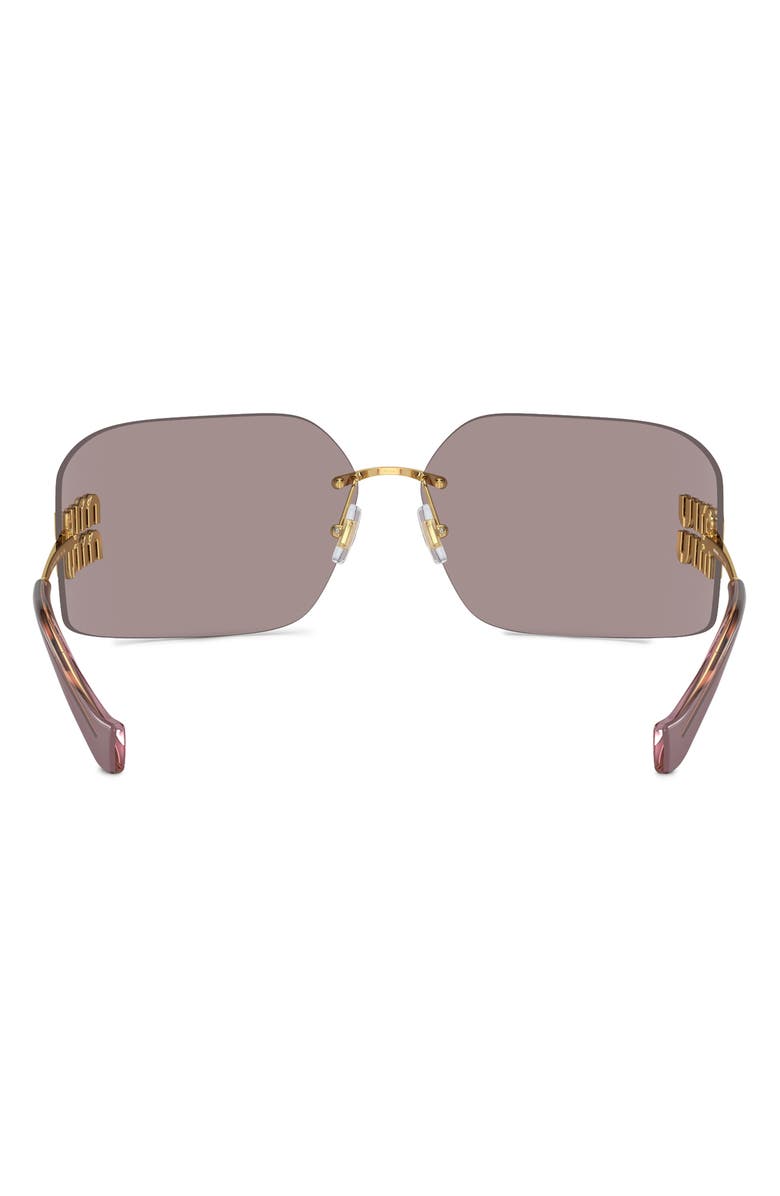 Miu Miu 80mm Oversize Irregular Sunglasses, Alternate, color, Gold